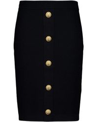 Balmain - Decorative Button Mini Skirt - Lyst