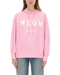 MSGM - Relaxed Fit Sweatshirt - Lyst