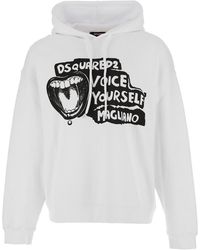 DSquared² - 'D2 X Magliano' Hoodie With Drawstring Hood With Maxi Print On The Front - Lyst