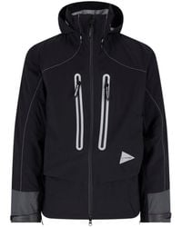 and wander - Hooded Zip Front Shell Jacket - Lyst