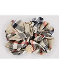 Burberry - Check Silk Scrunchie - Lyst