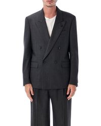 Lardini - Double-Breasted Stretch Wool Jacket With Peak Lapels - Lyst