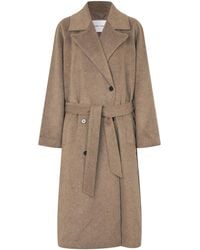Samsøe & Samsøe - Belted Wool-Blend Wrap Coat - Lyst