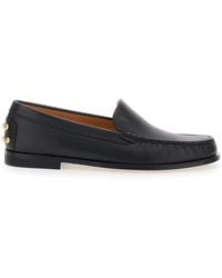 Tod's - Loafers With Embossed Logo And Stud Details On The Back - Lyst