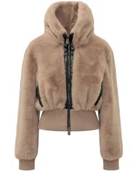 Pinko - Shearling Bomber Jacket - Lyst