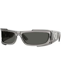 Versace - Sunglasses Rectangle Full Rim, Transparent Frame And Dark Lens Ve4446593/87 - Lyst