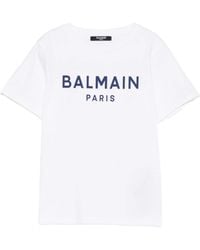 Balmain - Mini Printed Logo Neck T-Shirt - Lyst