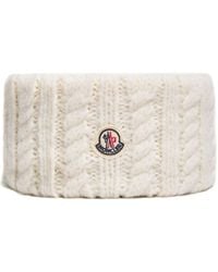 Moncler - Alpaca-Nylon-Wool Cable & Rib Knit Beanie With Logo Patch - Lyst