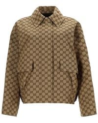 Gucci - Jacket With Gg Motif, Cotton Coat - Lyst