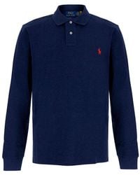 Polo Ralph Lauren - Long-Sleeve Polo Shirt Cotton Blend T-Shirts And Polos - Lyst