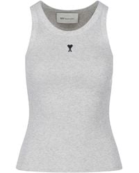 Ami Paris - Ribbed Logo Tank Top - Lyst