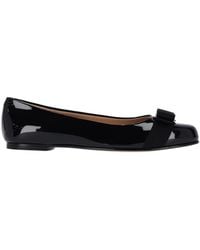 Ferragamo - Slip-On Ballerina Flats With Bow Accent - Lyst