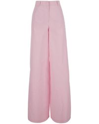 MSGM - Trousers Popeline High-Waisted - Lyst