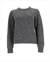 Aspesi - Textured Wool Sweater With Classic Crew Neckline - Lyst