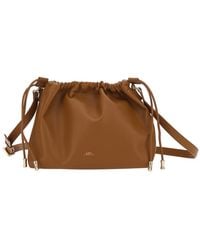 A.P.C. - 'Ninon' Drawstring Crossbody Bag With Logo Lettering - Lyst