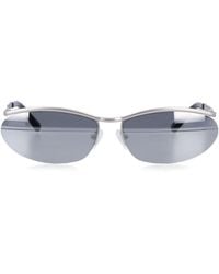 The Attico - Sleek Mini Oval Metal Sunglasses - Lyst