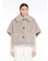 Max Mara - Alpaca & Wool Teddy Mini Cape Jacket With Silk Base - Lyst