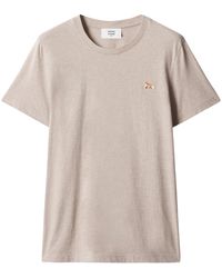Maison Kitsuné - Fox Embroidered Cotton T-Shirt - Lyst