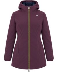 K-Way - Reversible Three-Quarter Length Jacket With Hood - Lyst