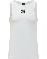 44 Label Group - Ribbed Tank Top With Logo - Lyst