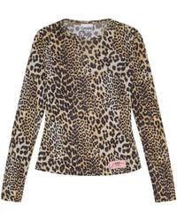 Ganni - Leopard Print Top - Lyst