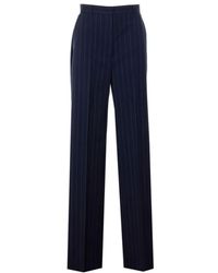Max Mara - Straight Leg Wool Trousers With Front Pockets For - Lyst