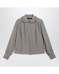 Gucci - Gg Print Silk Crãªpe De Chine Shirt - Lyst