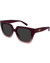 Gucci - Sunglasses Square Full Rim, Bordeaux Gradient Frame And Lens Gg2102S003 - Lyst