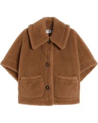 Max Mara - Alpaca-Wool Teddy Cape Coat With Silk Base - Lyst
