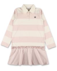 Moncler - Girls Striped Long Sleeve Polo Dress - Lyst