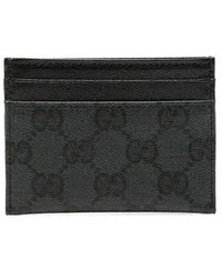 Gucci - Mini Gg Canvas Wallet With-Foil Logo, Leather Trim & 4 Card Slots (10 X 7 Cm) - Lyst