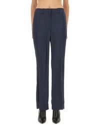 Theory - Tailored Satin Pants With High Waist - Lyst