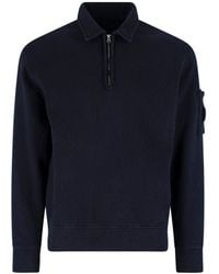 C.P. Company - Half-Zip Lens Detail Cotton Sweatshirt - Lyst