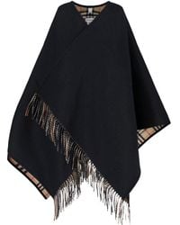 Burberry - Wool Poncho - Lyst