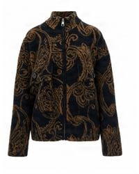 Liu Jo - Jacquard Pattern Zip-Front Jacket - Lyst