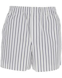 Ami Paris - Shorts With Elastic Waist And All-Over Striped Motif - Lyst