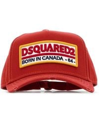 DSquared² - Red Cotton Baseball Cap - Lyst