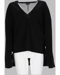 Tom Ford - Deep V-Neck Sweater With High-Low Hem - Lyst