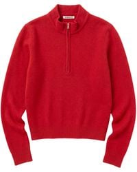 AURALEE - Wool Smooth Knit Top With Short-Zip Collar - Lyst