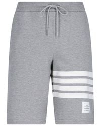 Thom Browne - Cotton Sweat Shorts With Drawstring Waist - Lyst