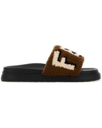 Fendi - Shearling Slippers - Lyst
