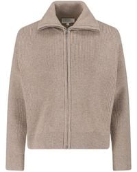 Studio Nicholson - Ribbed Knit Zip Fastening Point Collar Sweater With Long Sleeves - Lyst