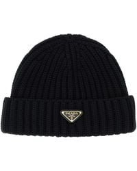 Prada - Wool Beanie Hat - Lyst