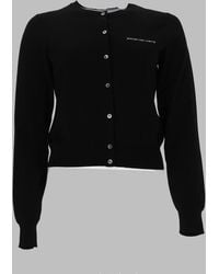 Alexander Wang - Logo Button-Front Cropped Cardigan - Lyst