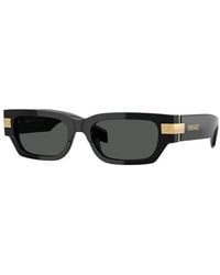 Versace - Sunglasses Rectangle Full Rim, Frame And Dark Lens Ve4465Gb1/87 - Lyst