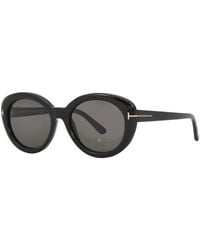 Tom Ford - Sunglasses Cat Eye Full Rim, Shiny Frame And Smoke Lens Ft100901A - Lyst