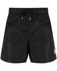 Moncler - Logo Patch Swim Shorts - Lyst
