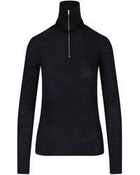 Jil Sander - Virgin Wool-Blend Half-Zip Turtleneck - Lyst