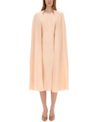 Max Mara - Managua Pure Silk Crepe De Chine Dress With Cape - Lyst