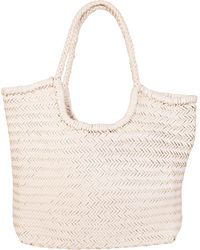 Dragon Diffusion - Ns Diagonal Triple Jump Woven Leather Tote - Lyst